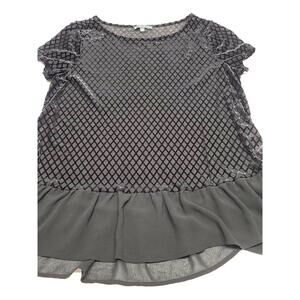 Adrianna Papell black peplum lattice top small